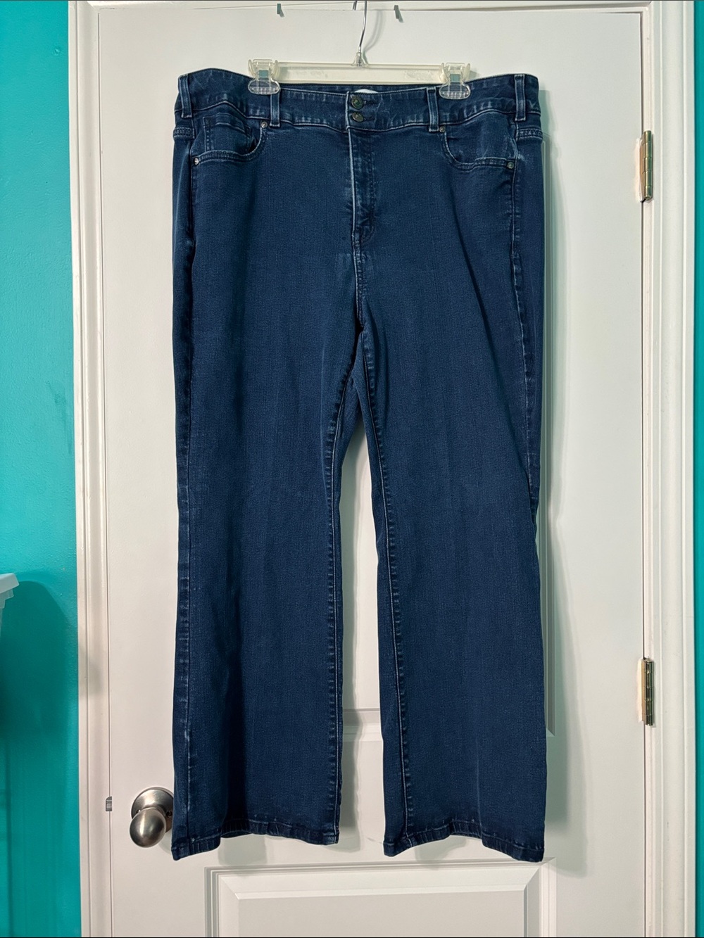 Lane Bryant Dark Blue High-Rise Boot-Leg Tighter Tummy Jeans